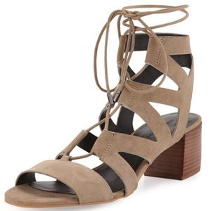 Rebecca Minkoff Issa Lace-Up Mid-Heel Sandals